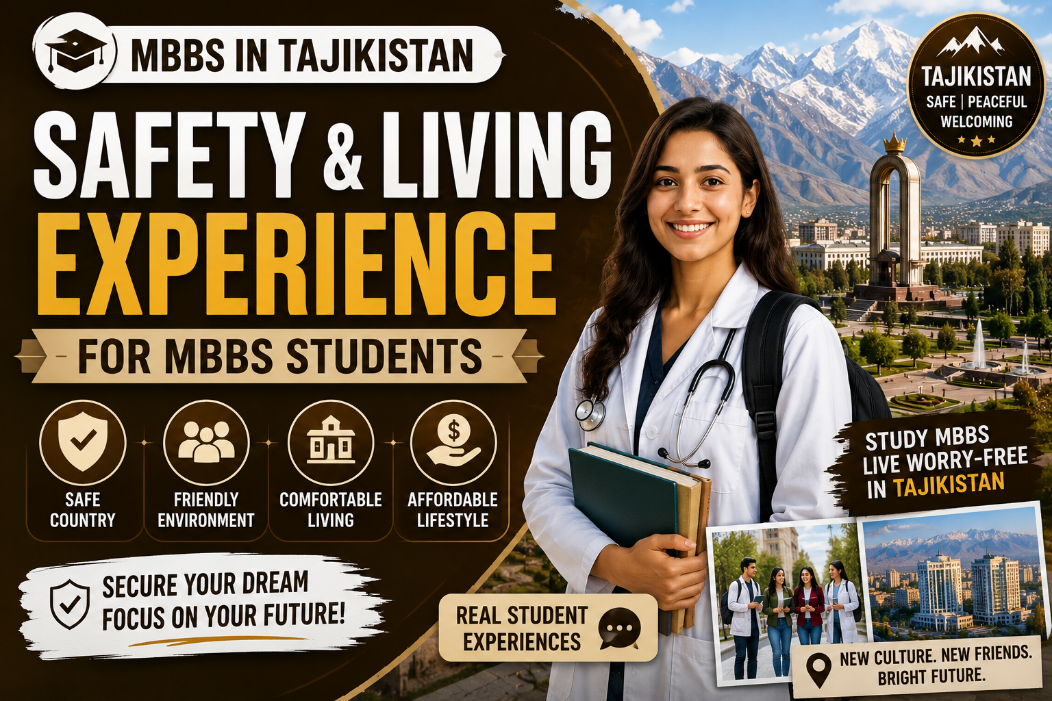 Safety and Living Experience for Students Pursuing MBBS in Tajikistan