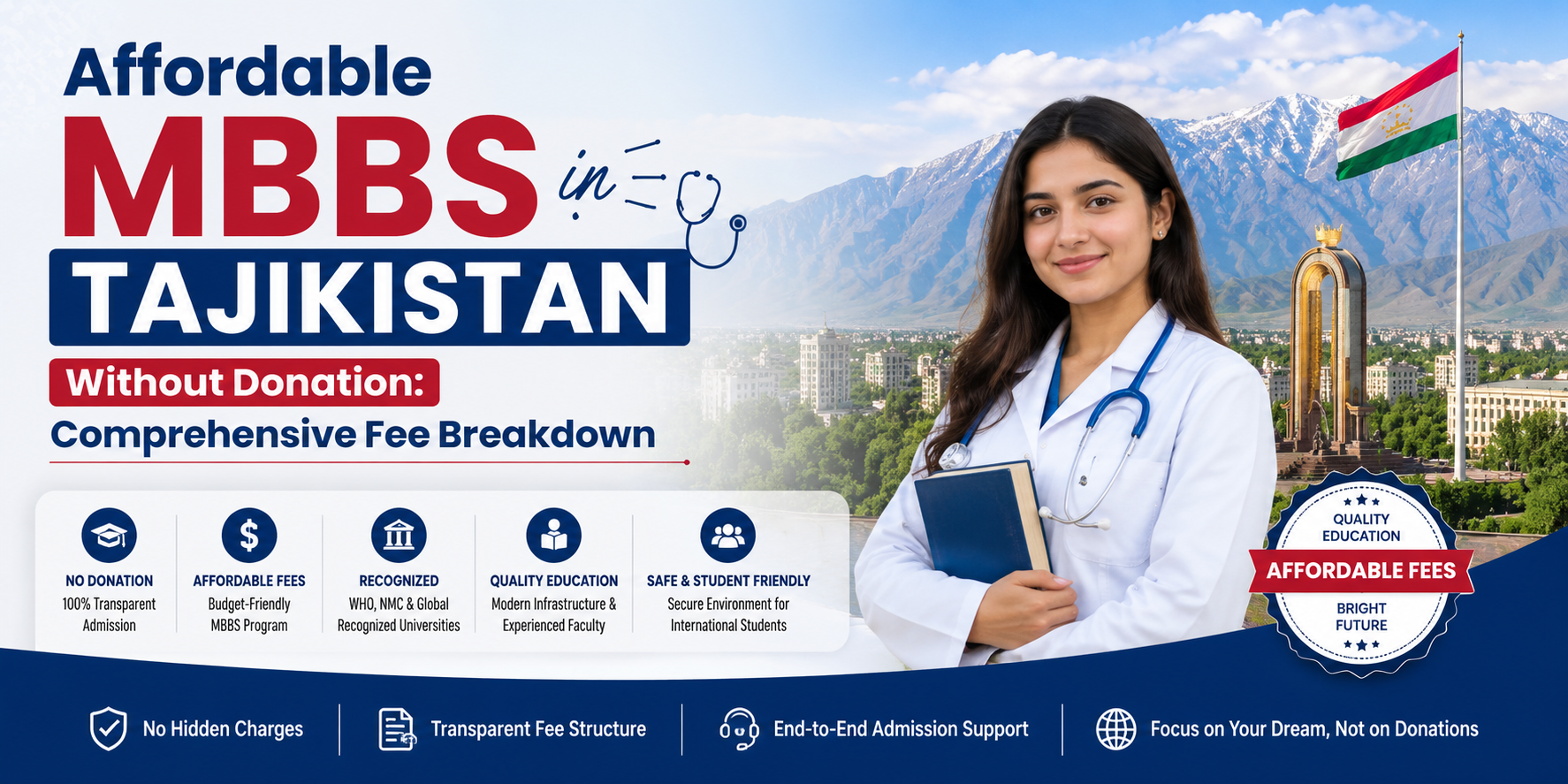Affordable MBBS inTajikistan Without Donation: Comprehensive Fee Breakdown