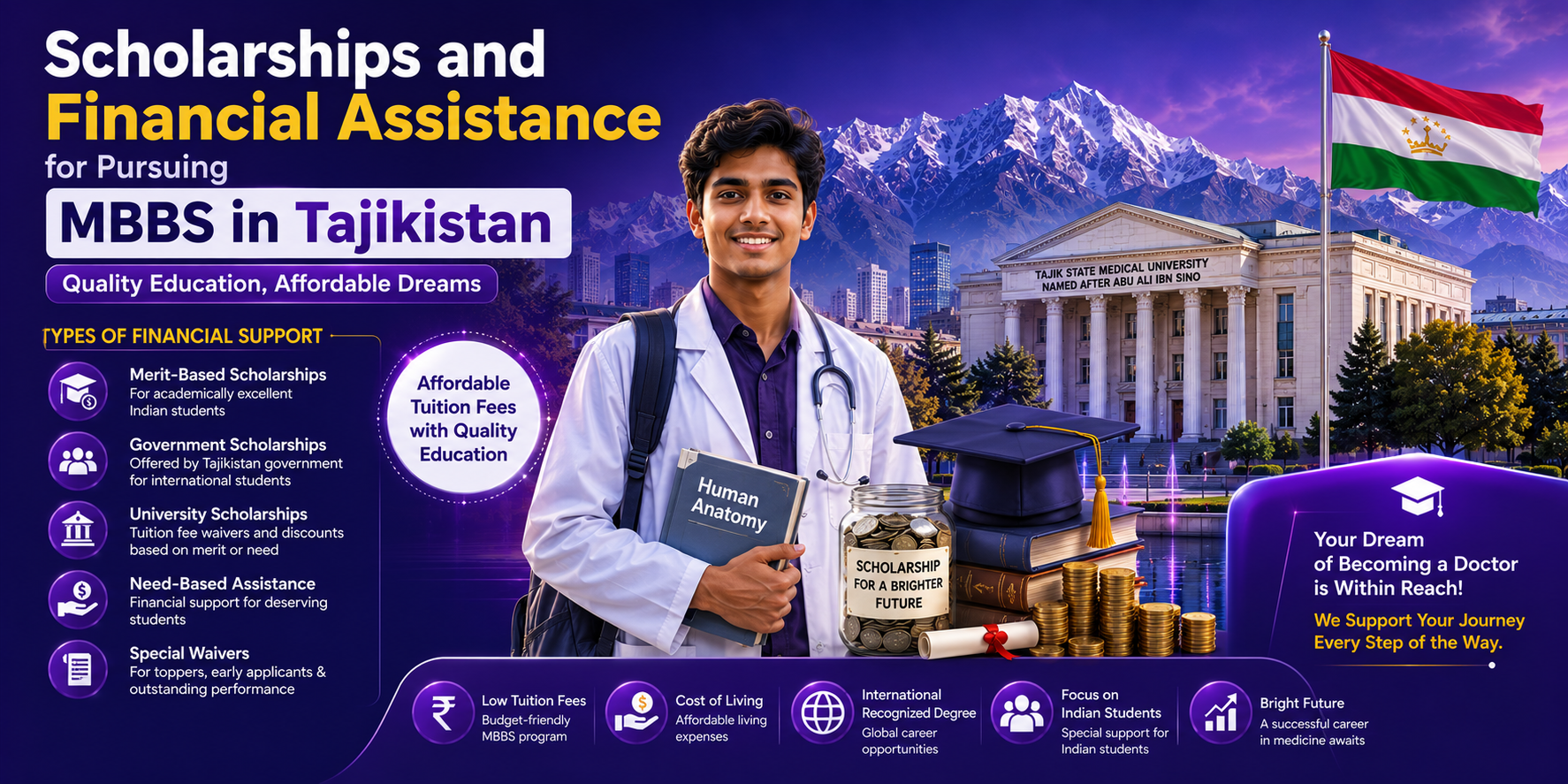 Scholarships and Financial Assistance for Pursuing MBBS in Tajikistan