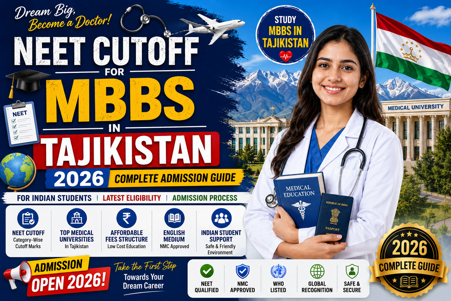 NEET Cutoff for MBBS in Tajikistan 2026: Complete Admission Guide
