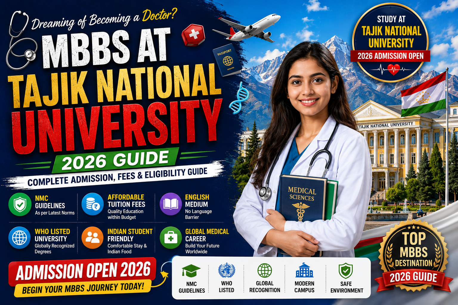 MBBS at Tajik National University (2026): Complete Admission, Fees & Eligibility Guide