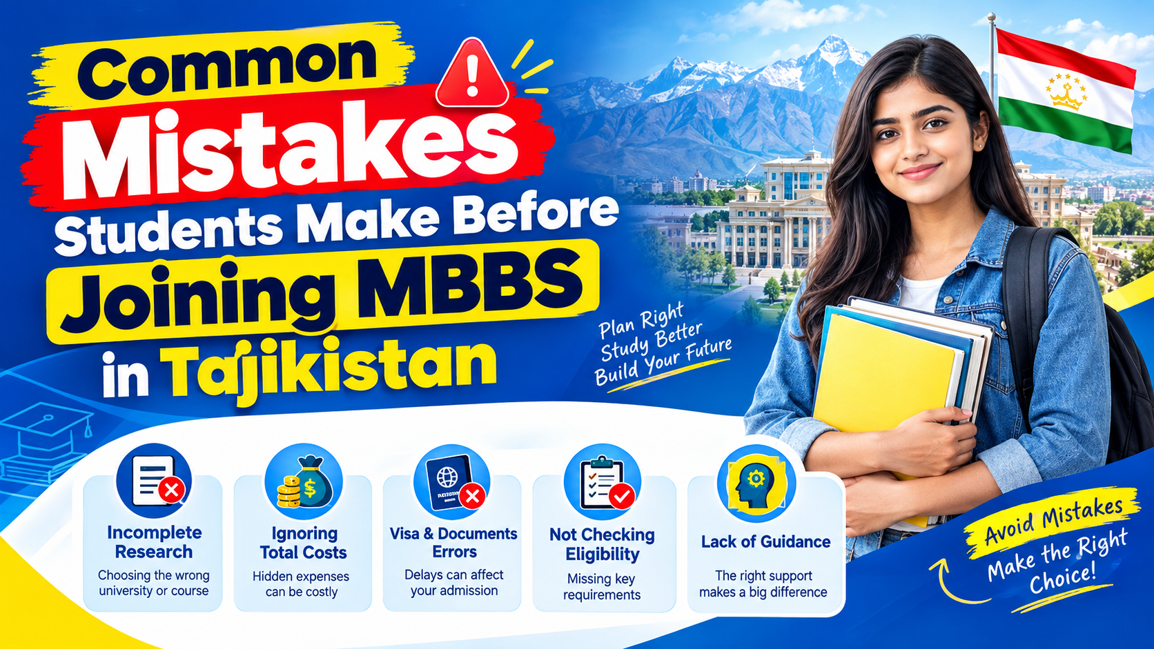 Common Mistakes Students Make Before Joining MBBS in Tajikistan